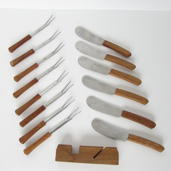 15 pc vintage stainless steel hors d'oeuvres utensil set